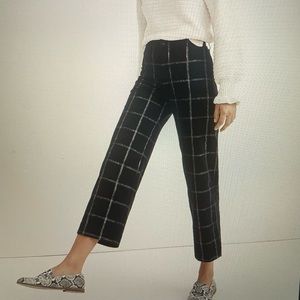 Slim Emmett Wide-Leg Crop Pants in Space-Dyed Windowpane